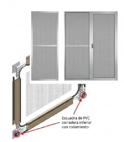 Mosquitera corredera con rodamientos
