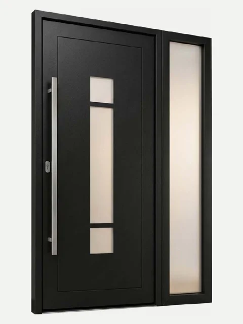 Puerta de entrada serie Básica con fijo lateral acristalado