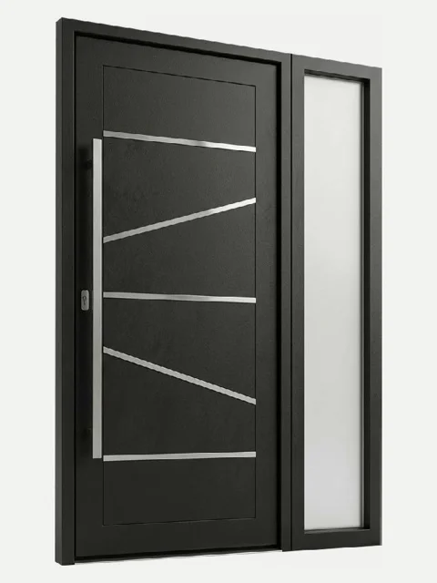 Puerta de entrada serie Línea con fijo lateral acristalado